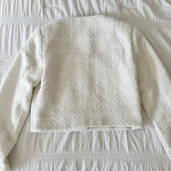 ABERCROMBIE & FITCH Tweed Ivory Jacket Size Small - Picture 5 of 12